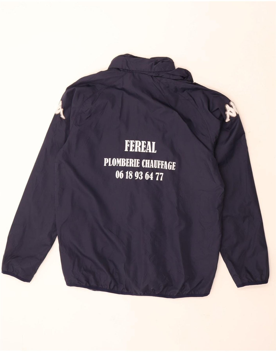 KAPPA Chaqueta superior de chándal con capucha y gráfico para hombre Poliéster azul marino mediano