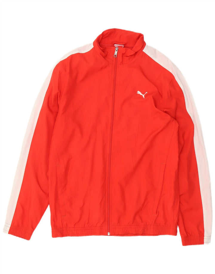 PUMA Chaqueta de chándal para hombre con bloques de color rojo medio Poliéster