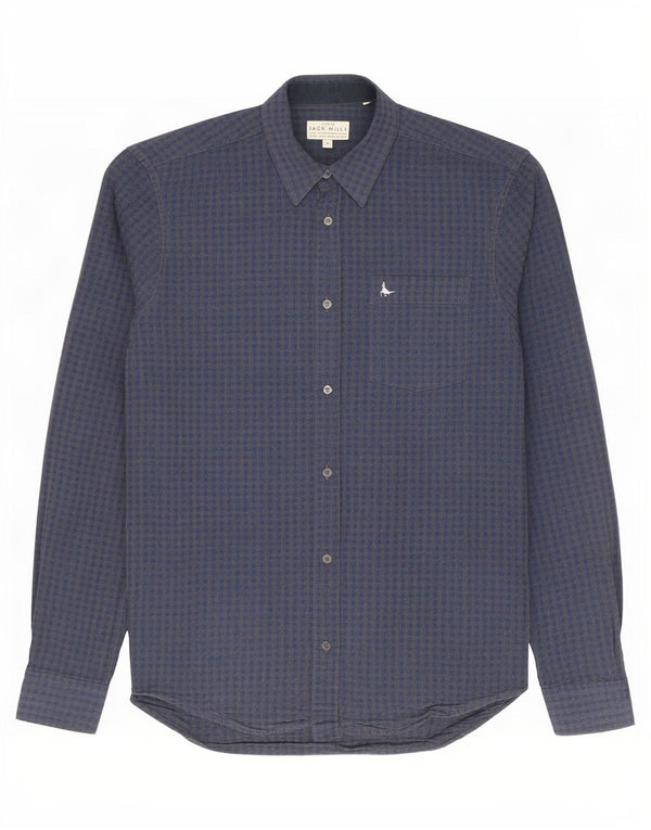 Camisa Jack Wills Hombre Slim Fit Algodón A Cuadros Azul Marino Medio
