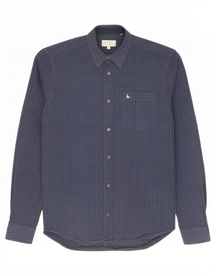 Camisa Jack Wills Hombre Slim Fit Algodón A Cuadros Azul Marino Medio