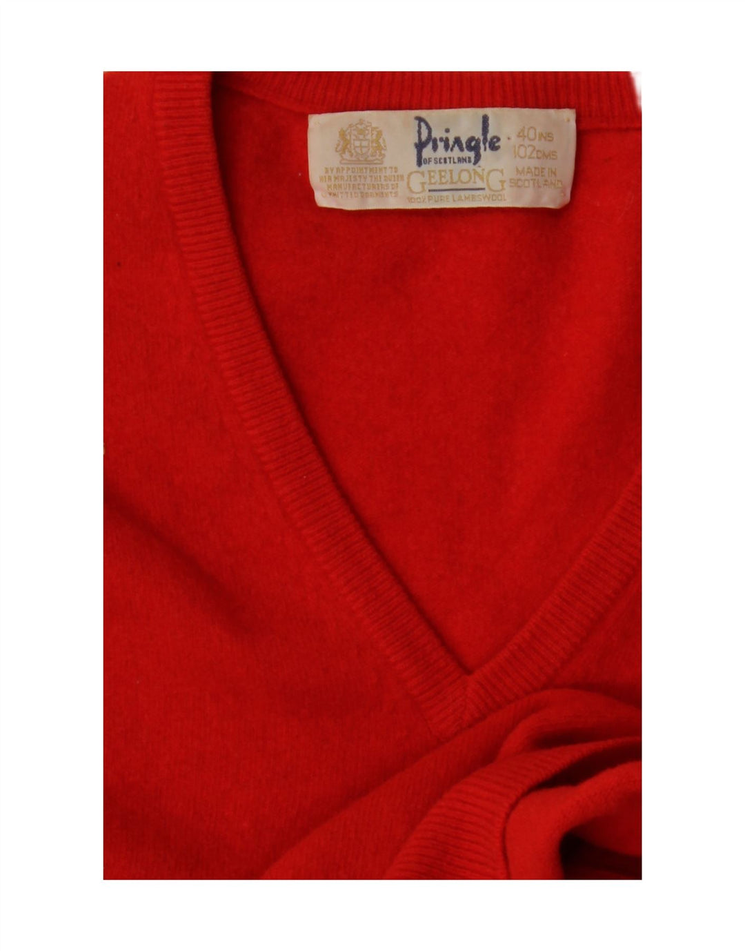 PRINGLE Suéter tipo jersey de gran tamaño con cuello en V para mujer IT 40 Small Red