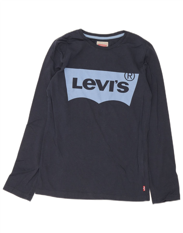 Levi's Camiseta Regular Graphic Manga Larga para Niños 13-14 Años Azul Marino Algodón