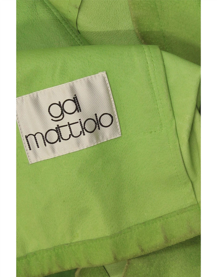 Gai Mattiolo Chaqueta de ante para mujer UK 46 Grande Verde