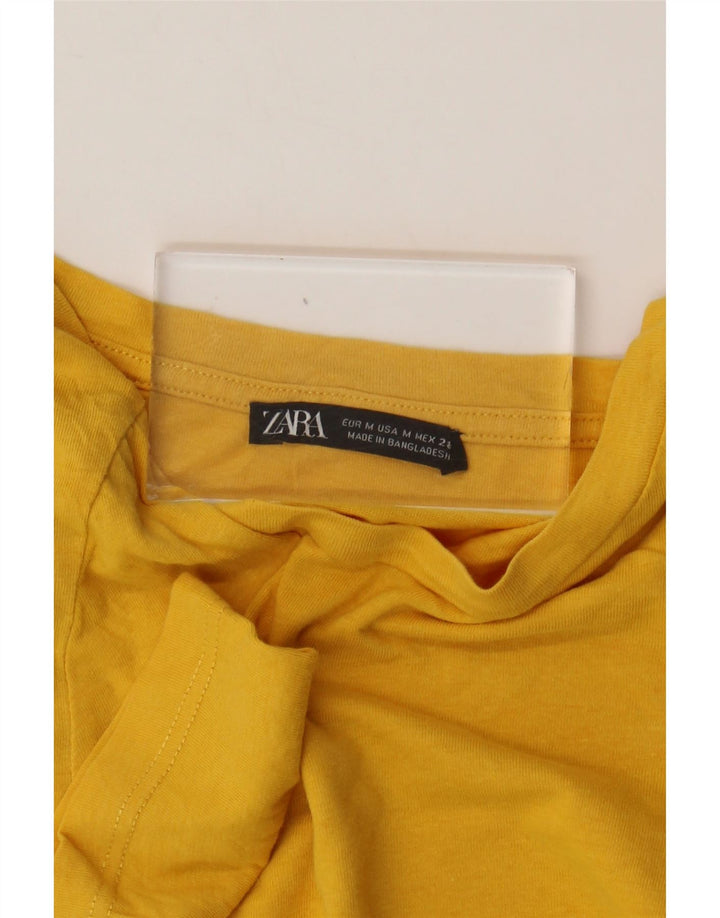 Zara Mujer Blusa Corta Top UK 44 Amarillo Medio