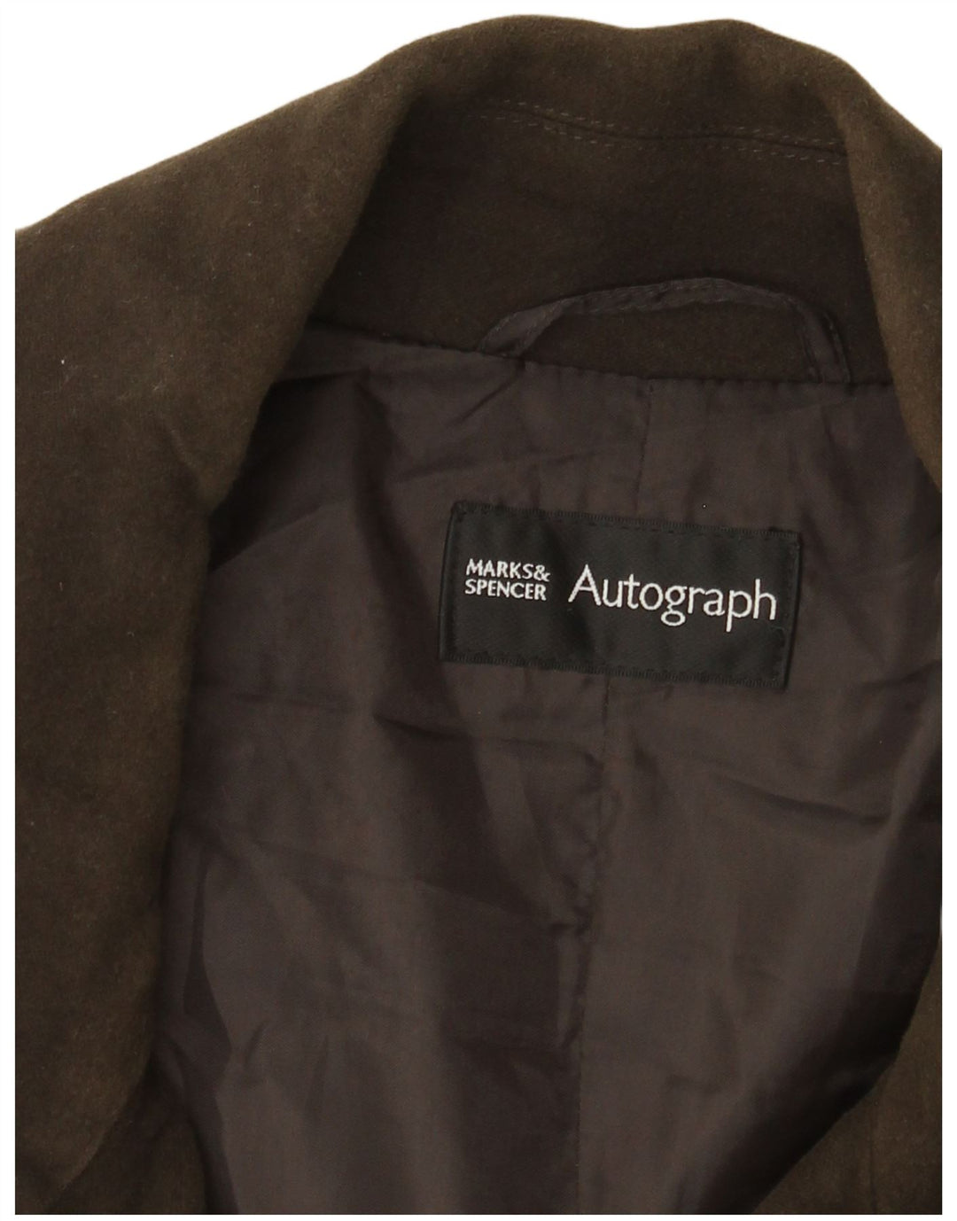 Marks & Spencer Chaqueta de ante abierta autógrafo para hombre UK 42 XL Caqui