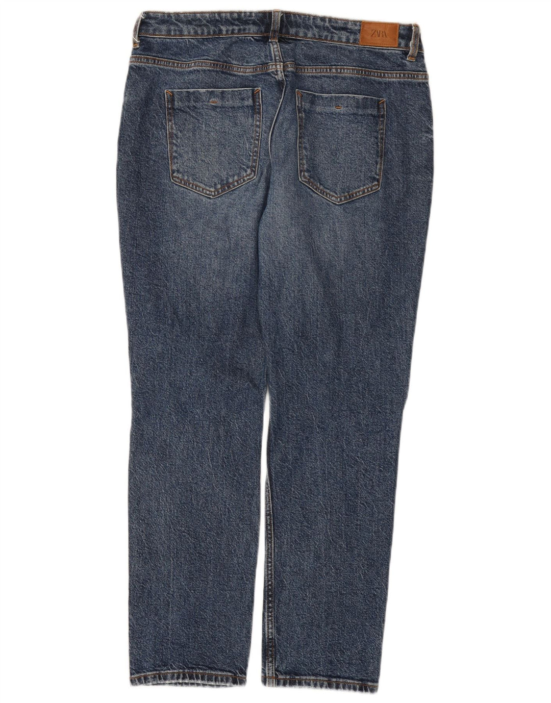 Zara Jeans rectos desgastados para mujer EU 40 Medium W30 L28 Algodón azul