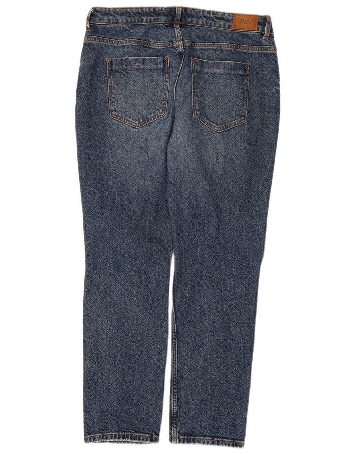 Zara Jeans rectos desgastados para mujer EU 40 Medium W30 L28 Algodón azul