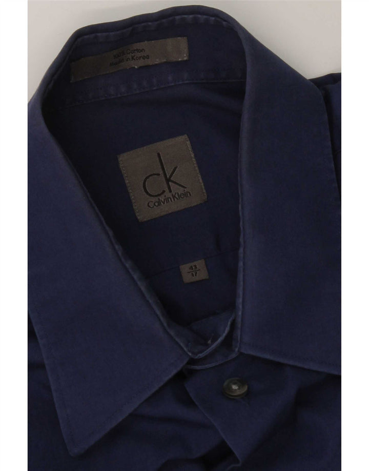 Calvin Klein Camisa para hombre Talla 17 XL Algodón azul