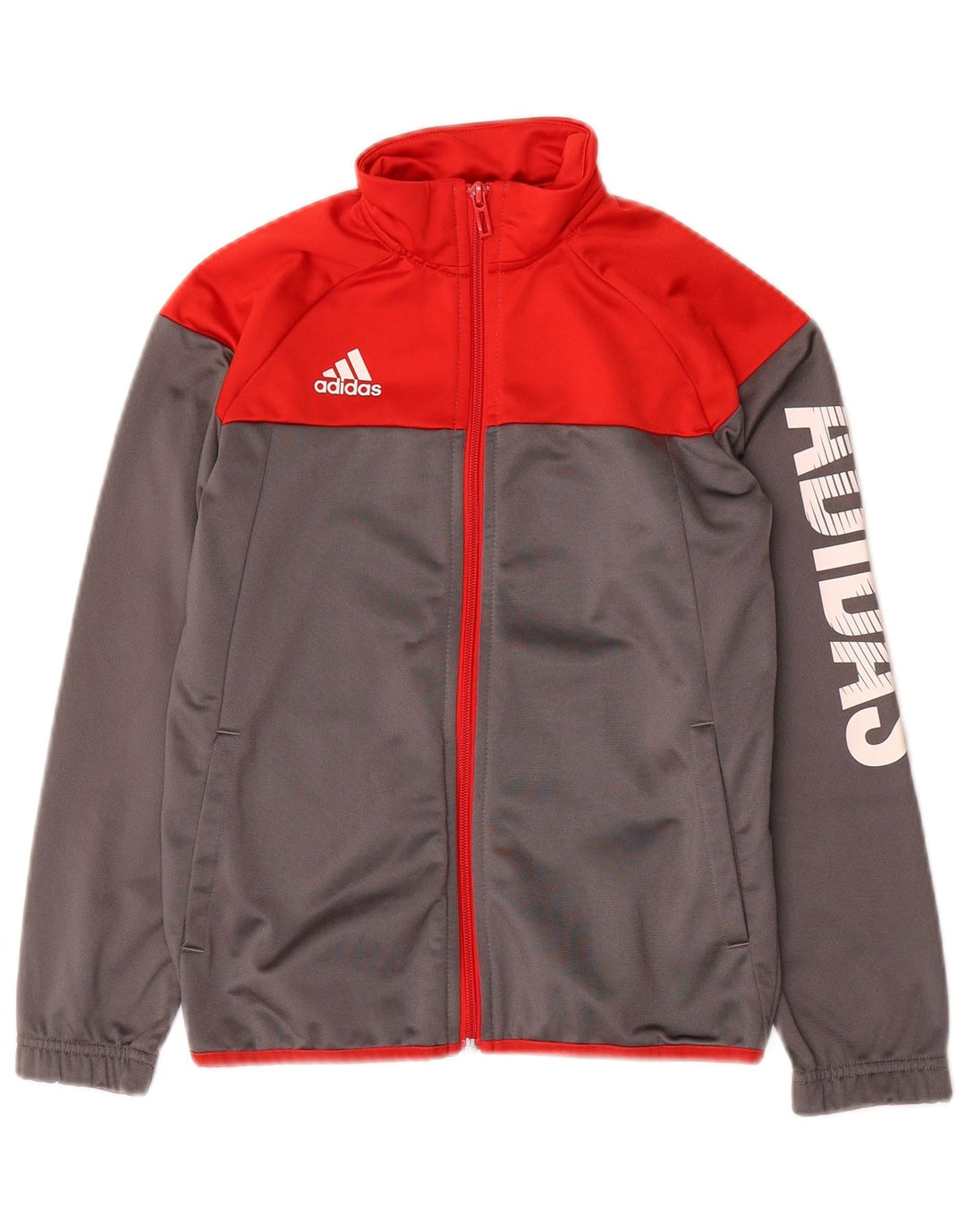 ADIDAS Chaqueta de chándal con gráfico para niños 9-10 años Gris Colorblock