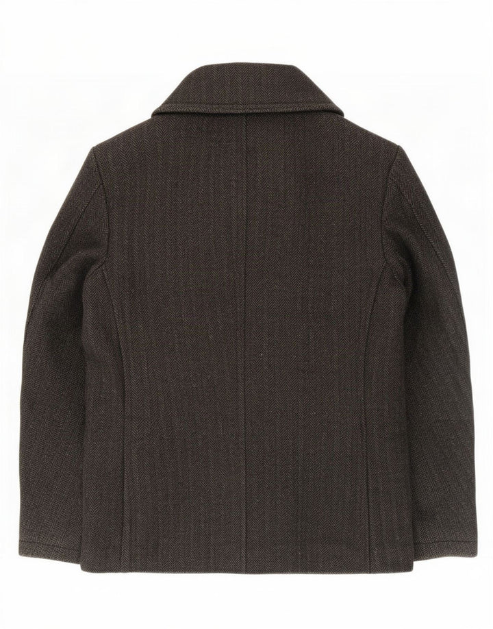 Superdry Chaquetón para hombre, talla 40, lana en espiga gris grande