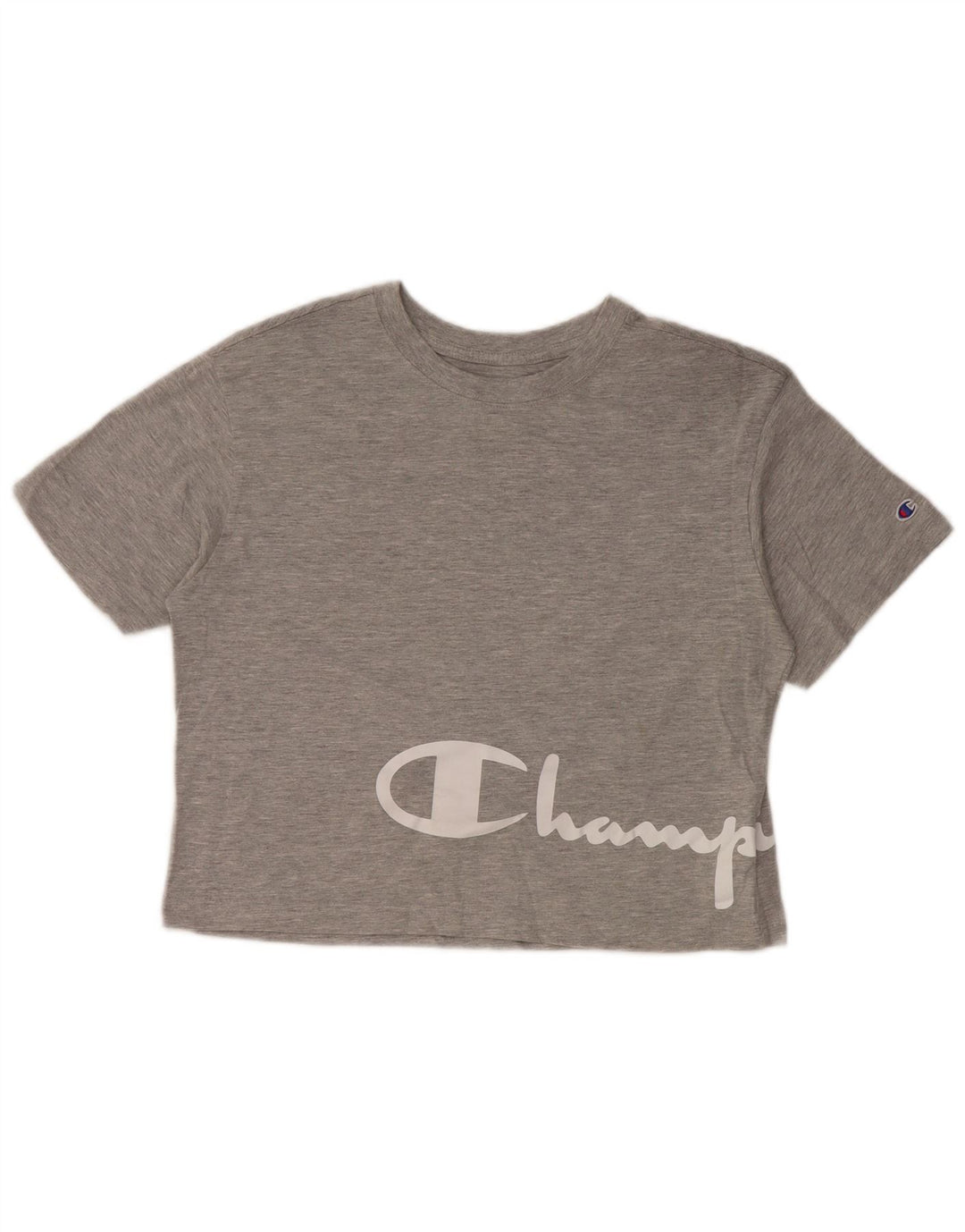 CHAMPION Camiseta corta gráfica para mujer Top UK 10 Small Grey Cotton