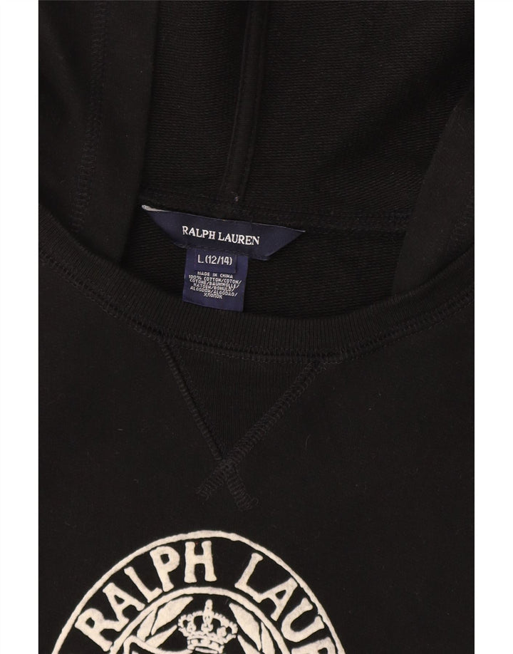 Ralph Lauren Vestido gráfico de cintura caída para niñas 12-13 años Grande Algodón negro