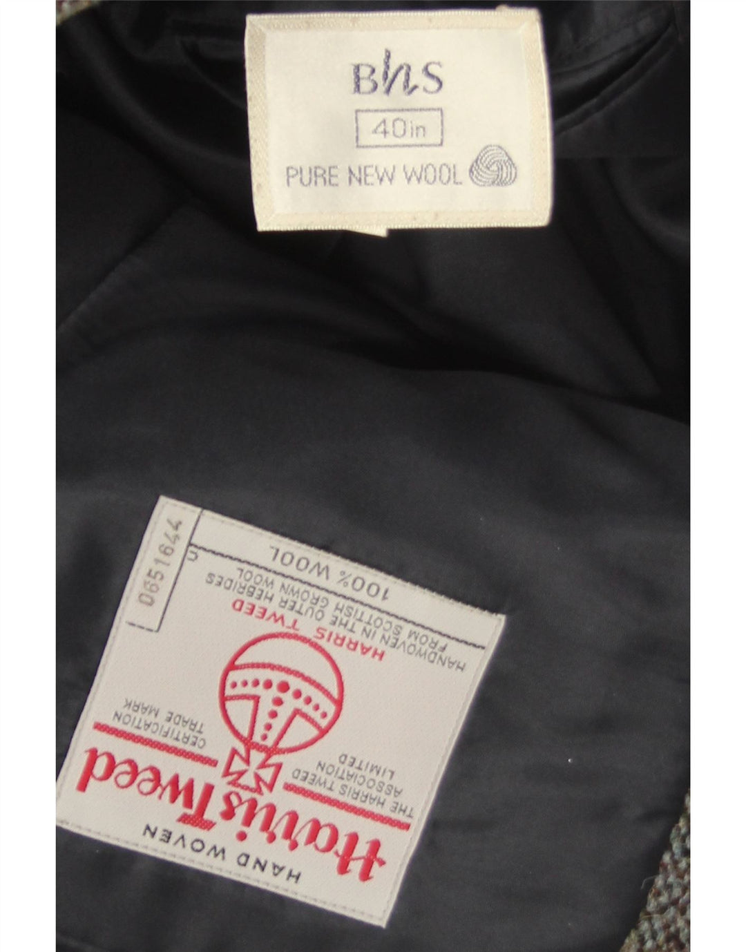 Bhs Chaqueta tipo blazer Harris Tweed para hombre UK 38 Lana virgen moteada en gris medio