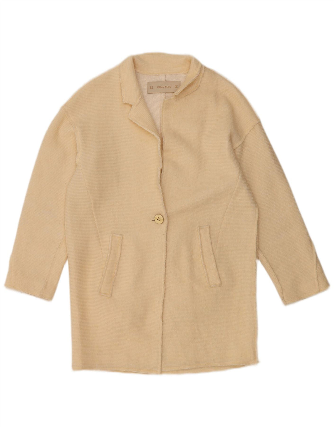 ZARA Womens Overcoat UK 14 Medium Beige