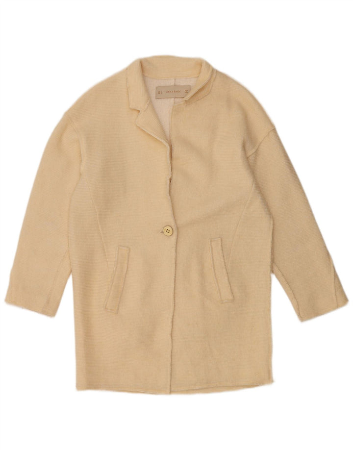 ZARA Womens Overcoat UK 14 Medium Beige