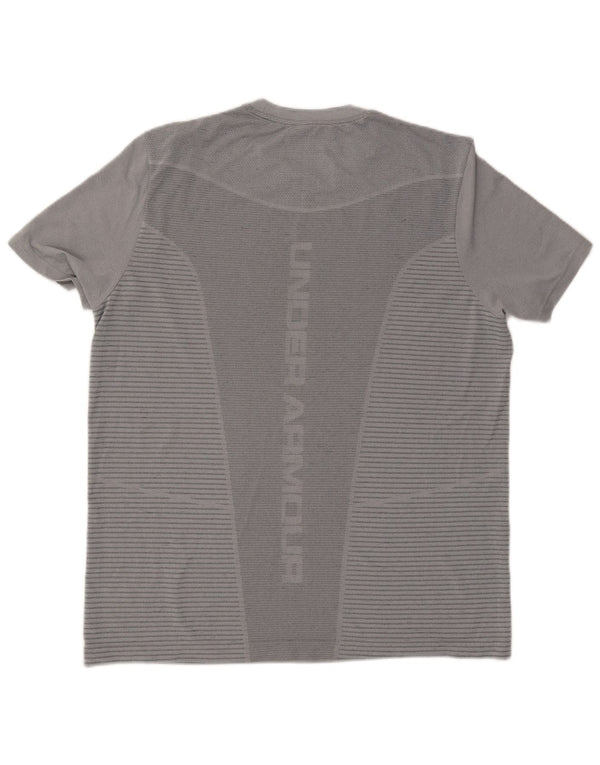 Under Armour Camiseta gráfica Heat Gear para hombre Top XL Poliéster gris a rayas