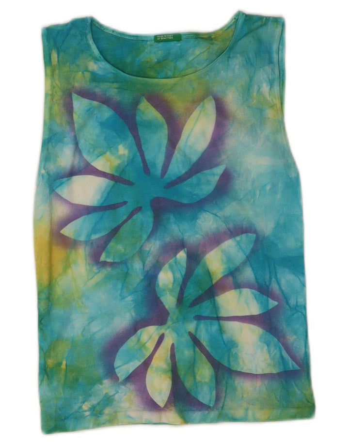 Benetton Camiseta Sin Mangas Mujer UK 4 XS Multicolor Tie Dye