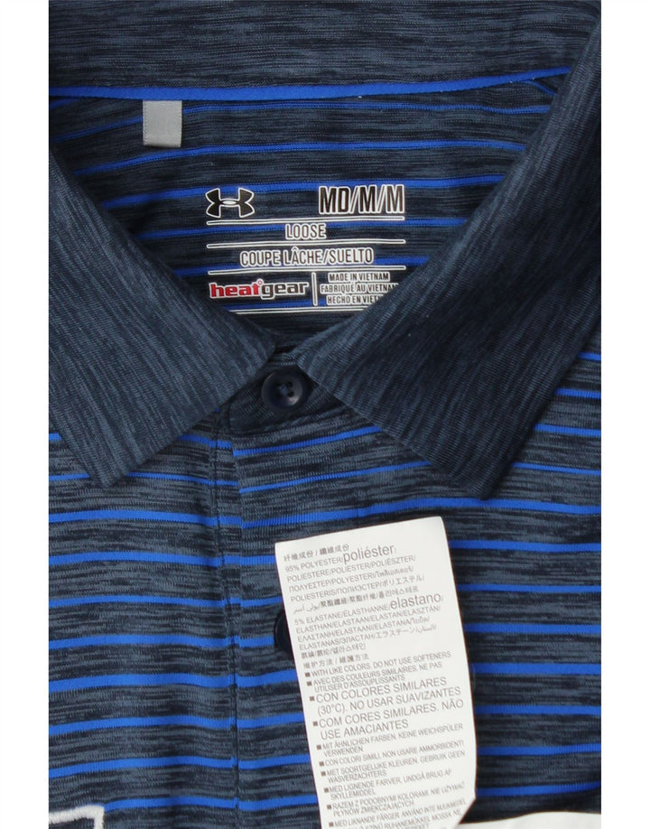 UNDER ARMOUR Polo gráfico Heat Gear para hombre a rayas azul medio