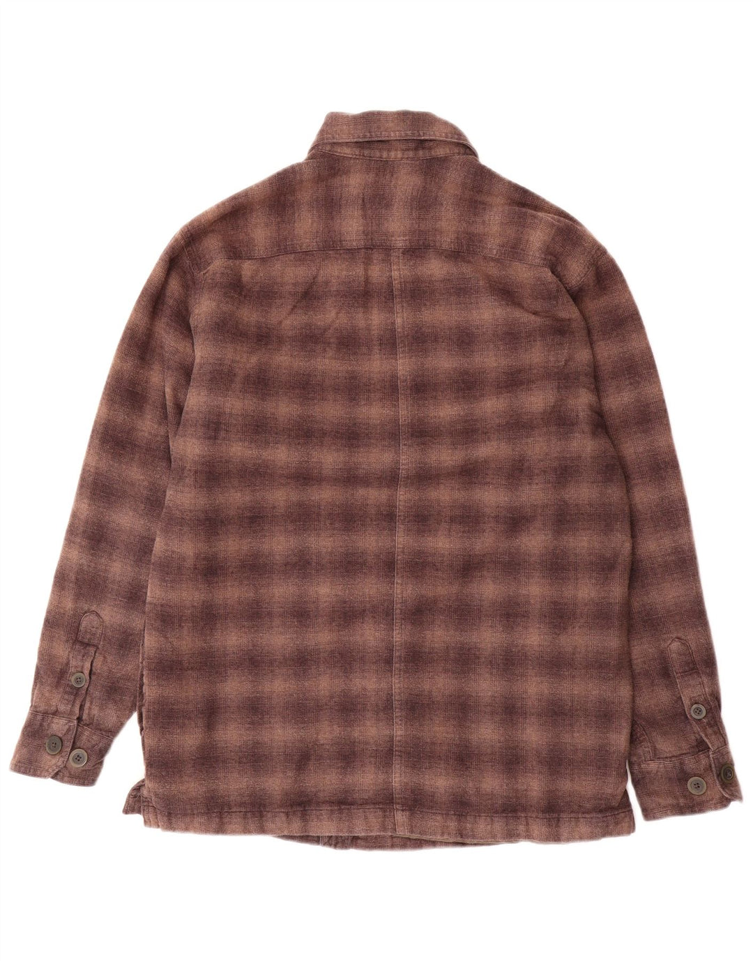 IZOD Camisa de franela de leñador para hombre, algodón a cuadros marrón pequeño
