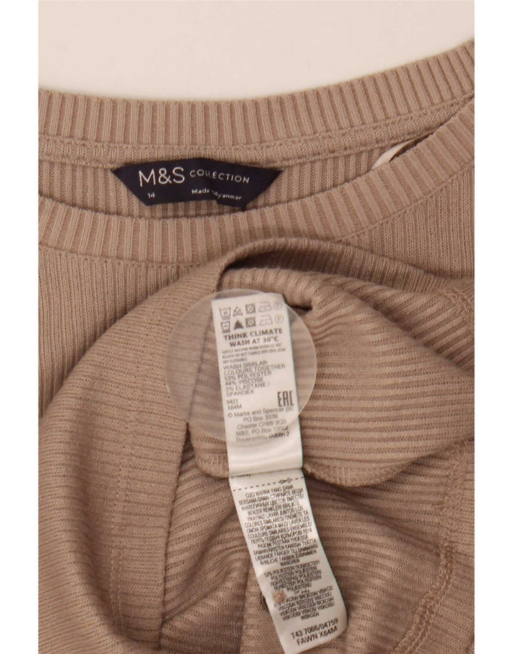 Marks & Spencer Top para mujer de manga larga UK 44 Poliéster beige medio