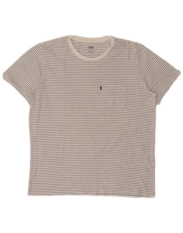 Camiseta Levi's para hombre Top grande de algodón a rayas blancas