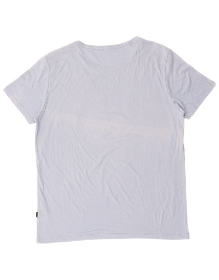 CALVIN KLEIN Camiseta gráfica para hombre Top Azul medio Algodón
