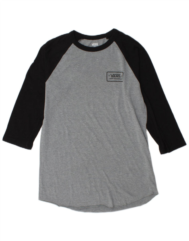 Vans Hombre Gráfico Top Manga 3/4 Pequeño Algodón Gris
