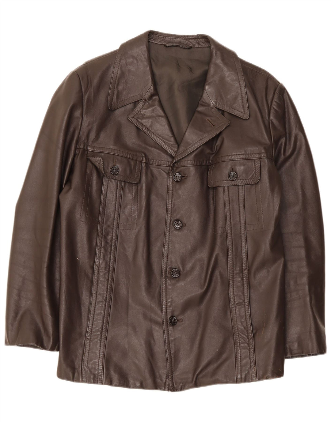 Chaqueta de cuero vintage para hombre Reino Unido 38 Marrón medio