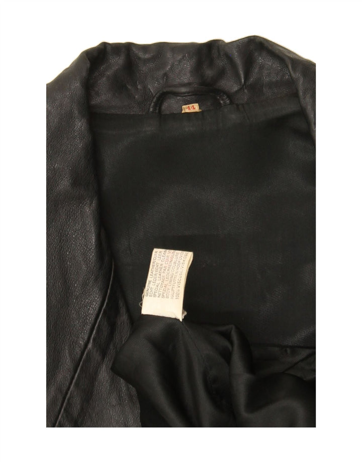 VINTAGE Womens Leather Jacket EU 44 XL Black Leather Vintage Vintage and Second-Hand Vintage from Messina Hembry 
