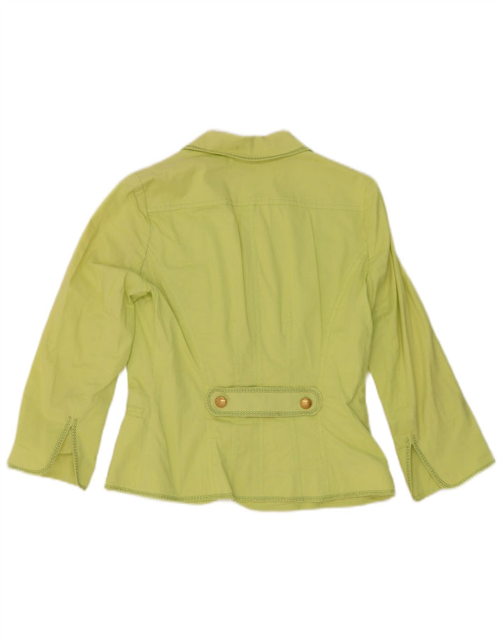Luisa Spagnoli Chaqueta tipo blazer con 4 botones y manga 3/4 para mujer IT 42 Verde medio