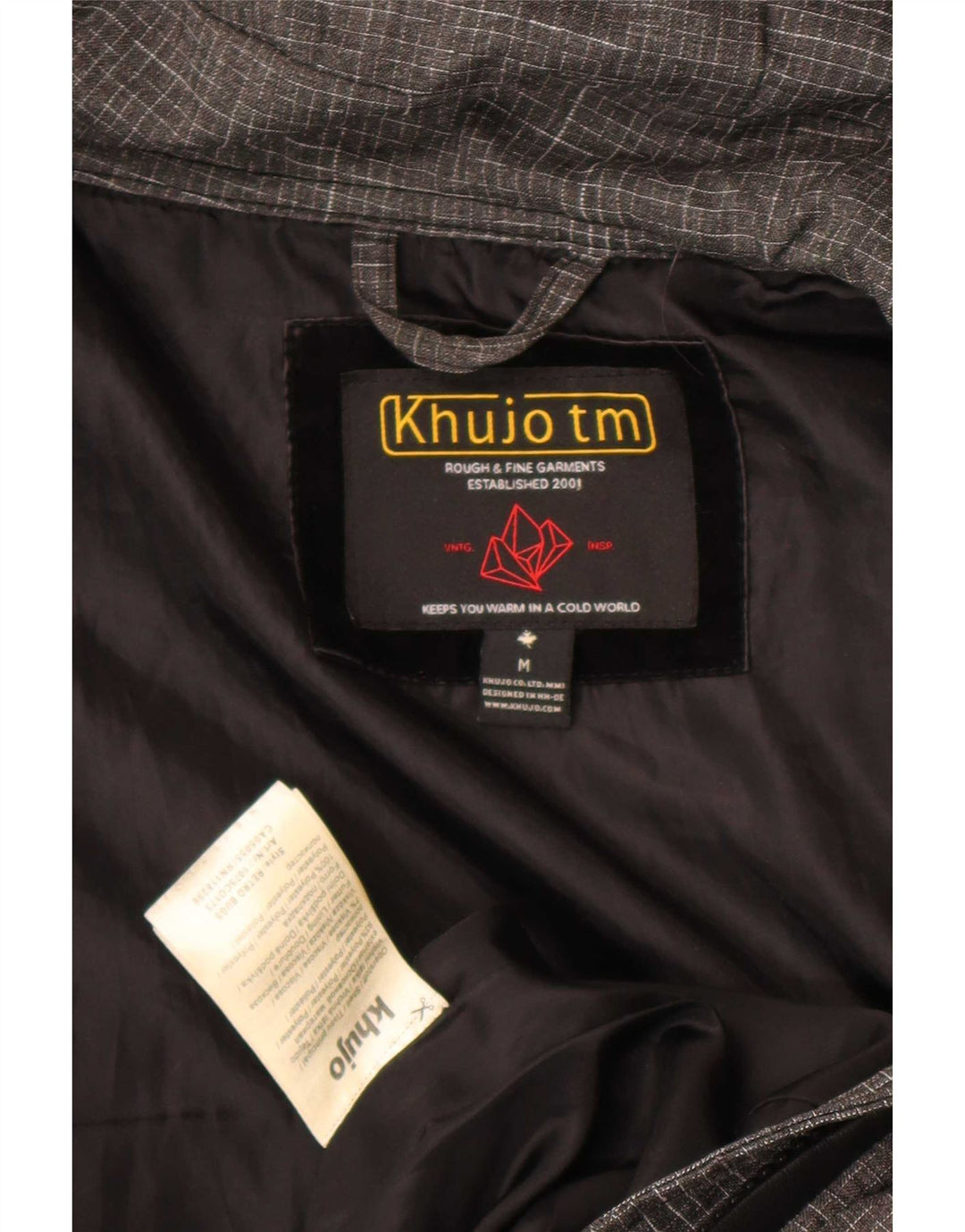KHUJO Parka con capucha para mujer UK 44 Poliéster color block gris medio
