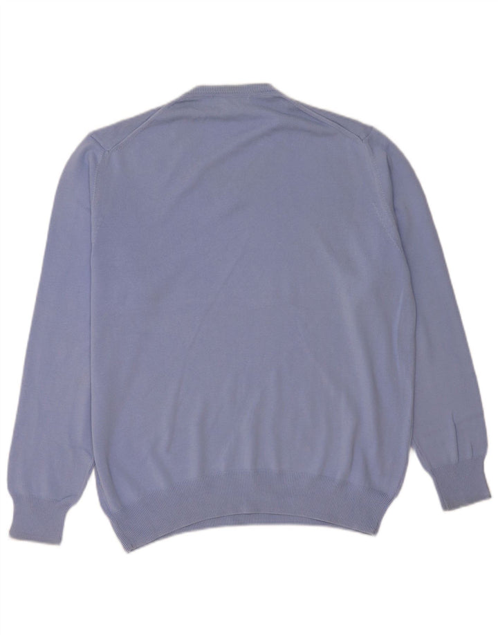 Zara Hombre Jersey Con Cuello En V Jersey Grande Azul