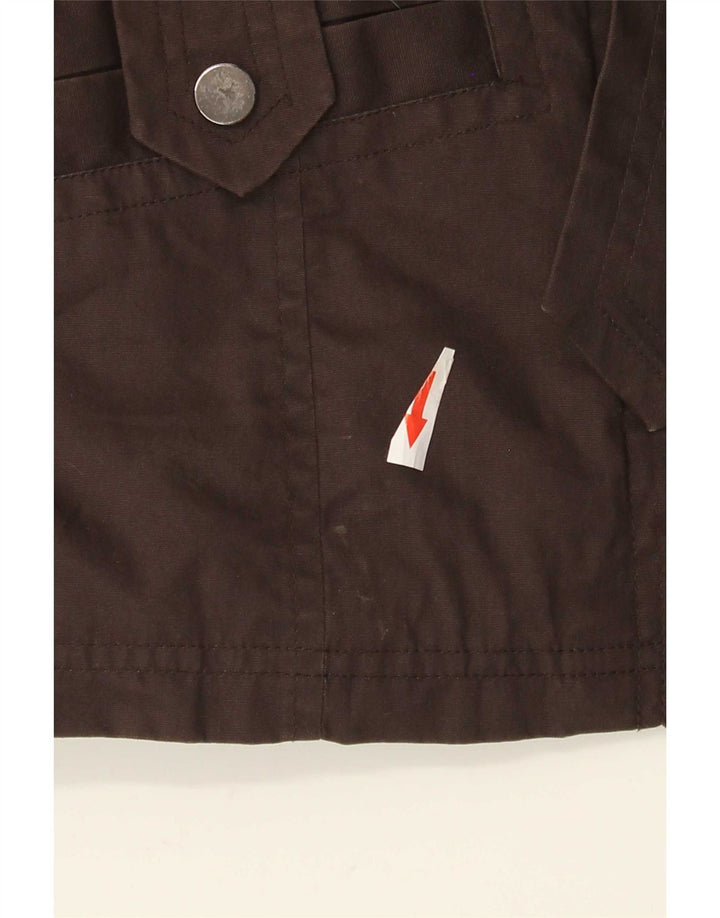 Zara Mujer Chaqueta Utilitaria UK 10 Small Algodón Marrón
