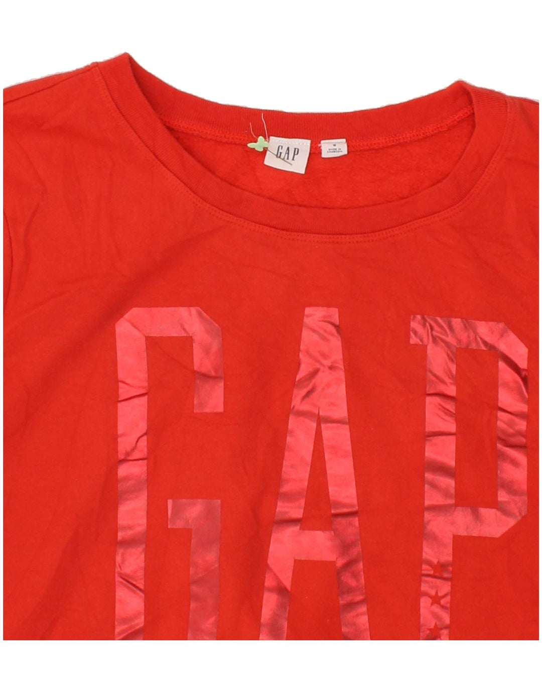 GAP Womens Graphic Sweatshirt Jumper UK 14 Medium Red Cotton Vintage Gap and Second-Hand Gap from Messina Hembry 