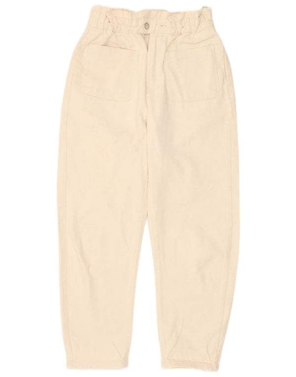 Zara Jeans cónicos de cintura alta para mujer EU 36 XS W26 L25 Beige Algodón