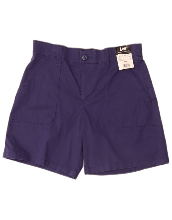 Lee Womens Mid Rise Chino Shorts US 8 Medium W30 Navy Blue Cotton