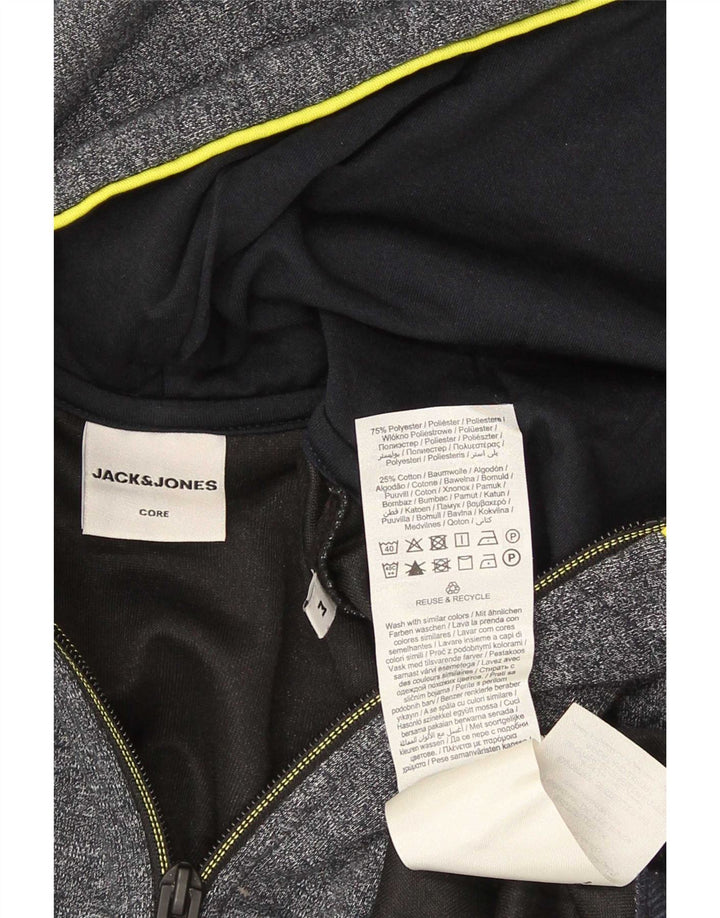 Jack & Jones Hombre Sudadera Con Capucha Y Cremallera De Algodón Moteado Gris Medio