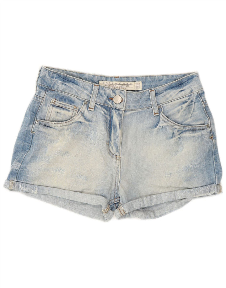 Zara Mujer Shorts Vaqueros EU 36 XS W26 Azul