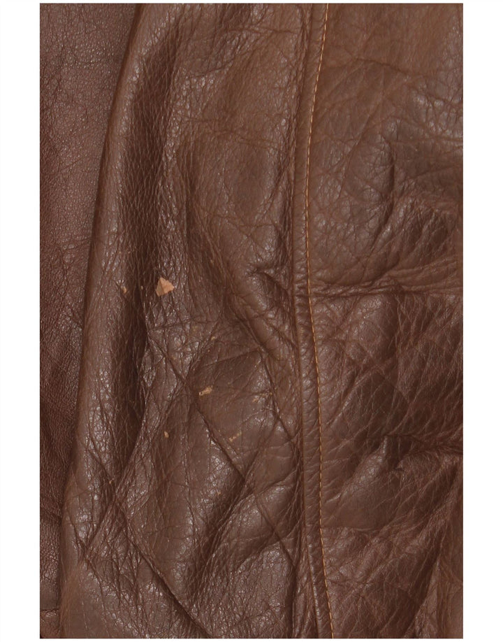 Vintage chaqueta de cuero para hombre Reino Unido 44 2XL cuero marrón