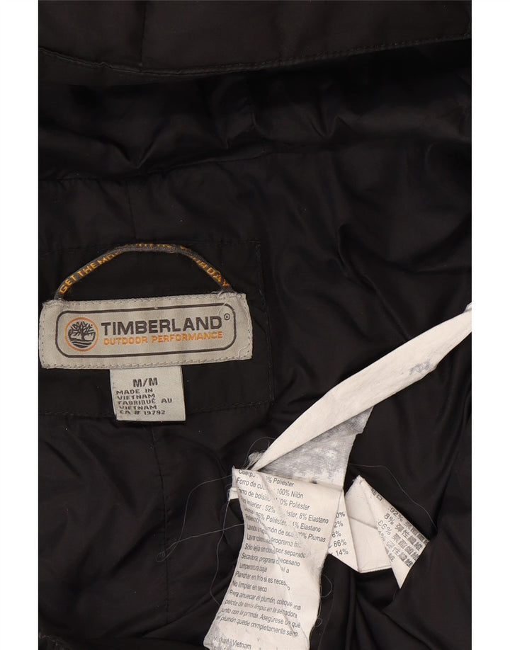 Timberland Abrigo acolchado con capucha para mujer UK 44 Poliéster negro mediano