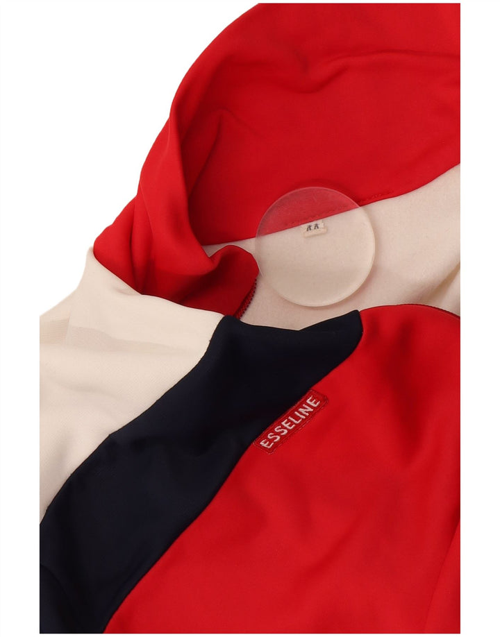 Vintage Mujer Chándal Top Chaqueta IT 44 XS Rojo Colorblock