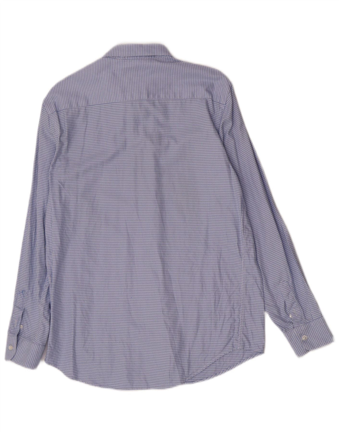 Zara Hombre Camisa Regular Fit De Franela Algodón De Pata De Gallo Azul Grande
