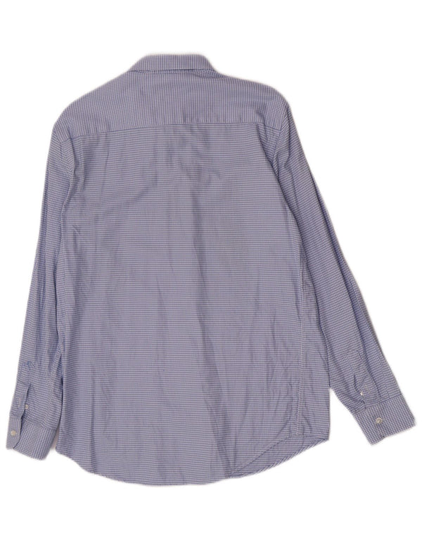 Zara Hombre Camisa Regular Fit De Franela Algodón De Pata De Gallo Azul Grande