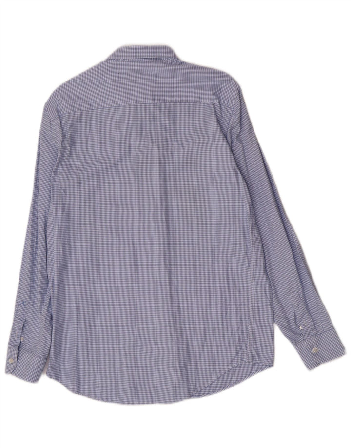 Zara Hombre Camisa Regular Fit De Franela Algodón De Pata De Gallo Azul Grande