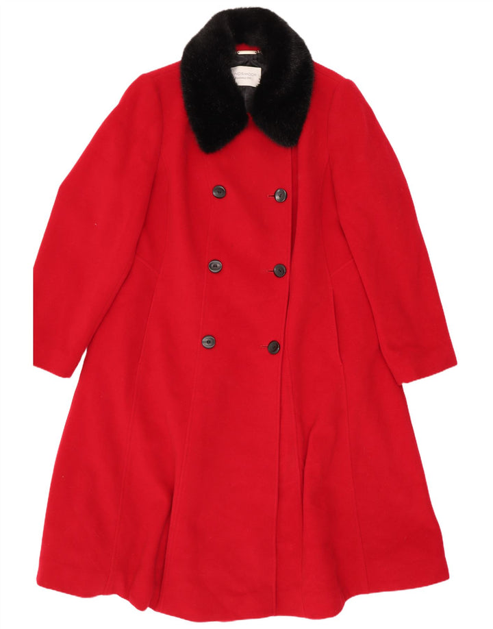 Windsmoor Abrigo cruzado para mujer UK 44 Medio Rojo Colorblock