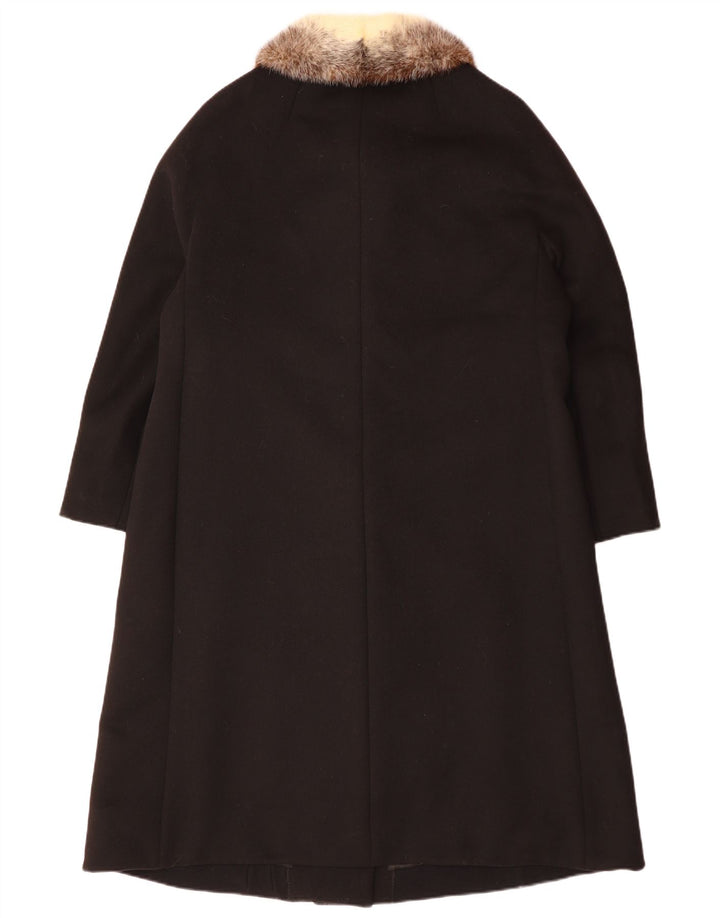 VINTAGE Abrigo de mujer Reino Unido 14 Lana negra grande