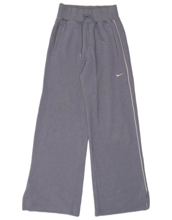 Nike Pantalones de chándal de pierna ancha para mujer UK 4 XS Algodón azul