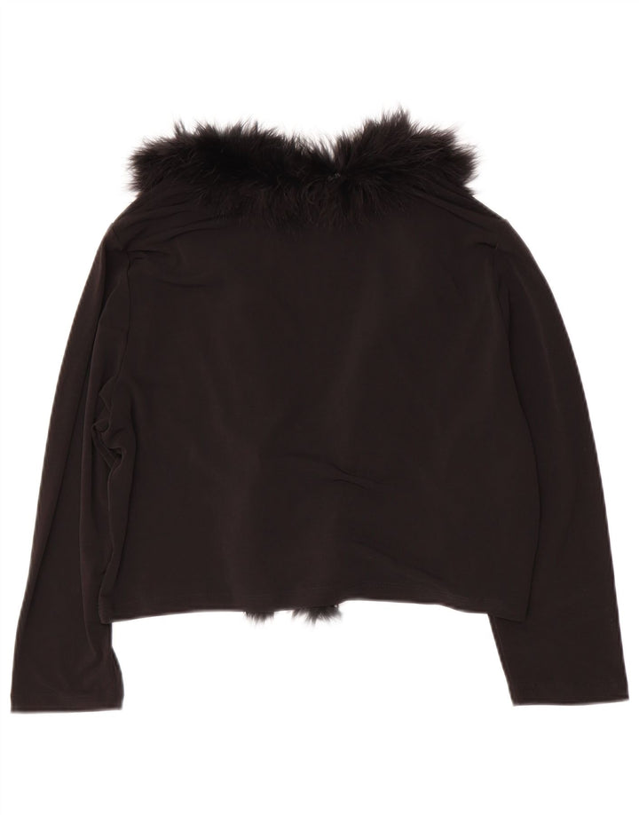 CALVIN KLEIN Top Bolero de manga 3/4 para mujer UK 44 Grande Poliéster negro