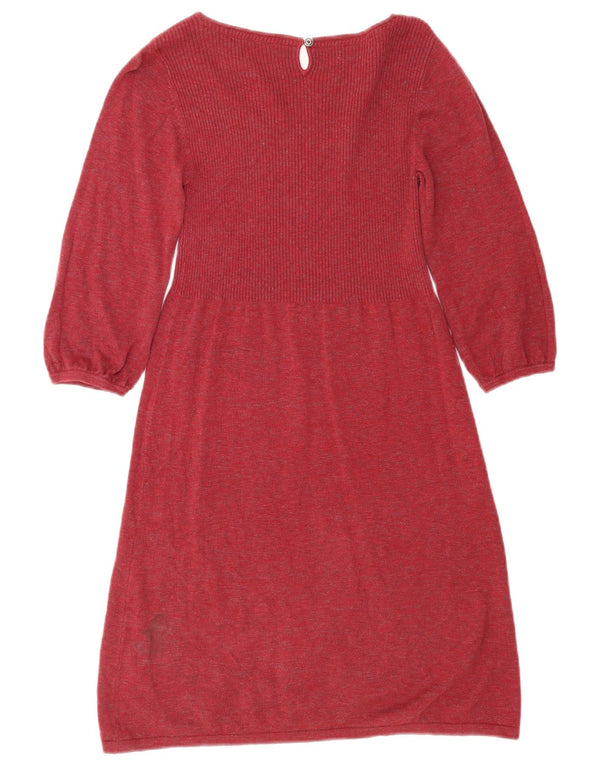 Vestido tipo jersey de manga 3/4 para mujer de Fat Face UK 10 Small Red Cotton