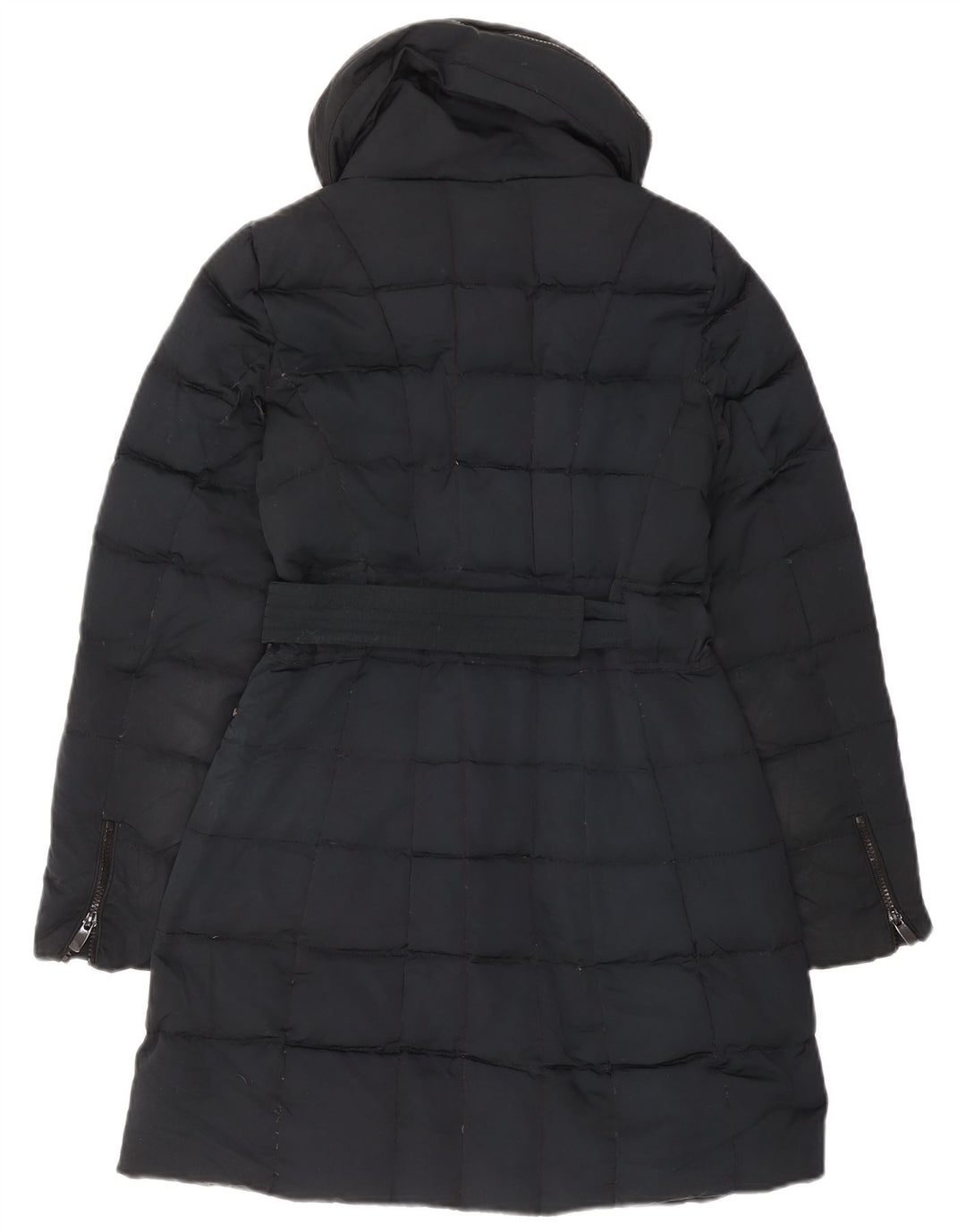 Zara Mujer Abrigo Acolchado Con Capucha UK 40 Small Azul Marino